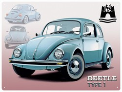 Metaalplaat Volkswagen Beetle type 1