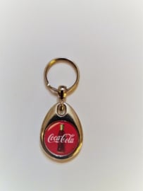 Sleutelhanger Coca Cola met winkelkar muntje