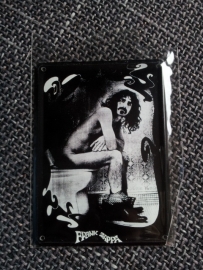 Metaalplaatje Frank Zappa 8 x 11 cm