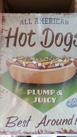 Metaalplaat American Hot Dogs