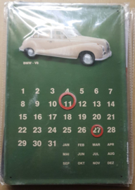 Metaalplaat BMW V8 kalender 20 x 30 cm