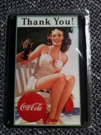 Metaalplaatje Coca Cola 8 x 11 cm