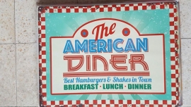 Metaalplaat The American Diner