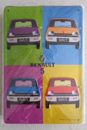 Metaalplaat Renault 5  20x30cm in reliëf