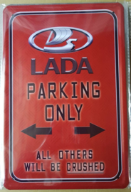 Metaalplaat Lada parking only
