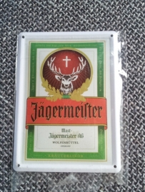 Metaalplaatje Jägermeister 8 x 11 cm