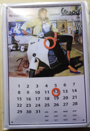 Metaalplaat Vespa Kalender