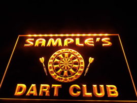 3D ledverlichting "Dart Club" te personaliseren met je eigen naam!