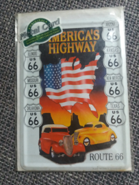 Metalen Postkaart Route 66