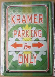 Metaalplaat Kramer Parking Only