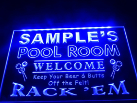 3D ledverlichting "Pool Room" te personaliseren met je eigen naam!