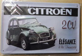 Metaalplaat Citroën 2CV élégance