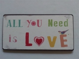 Magneet spreuk "All you need is love"