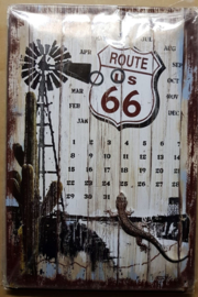 Metaalplaat Route 66 kalender