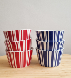 Kommetjes rood streep 3 stuks