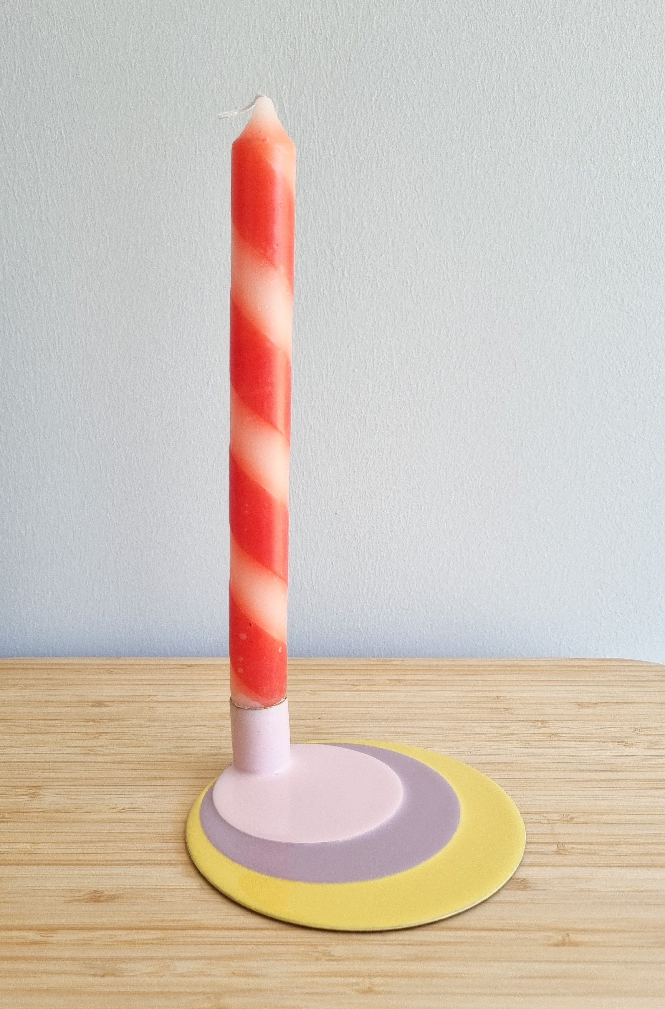 Kandelaar paars roze geel