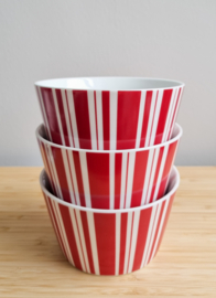 Kommetjes rood streep 3 stuks