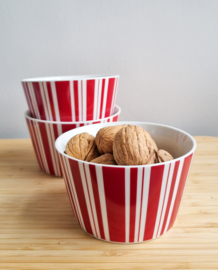 Kommetjes rood streep 3 stuks