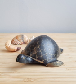Schildpad beeldje messing