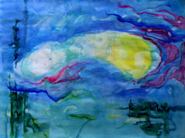 Onderwaterwereld, abstract aquarel