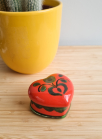 Sieradendoosje vintage oranje hart
