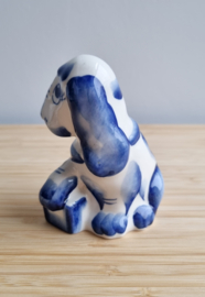 Hondje porselein blauw wit
