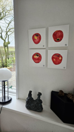 Appel 2, aquarel op canvas