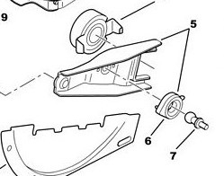 Friktievorkkap / Beschermkap op de gaffel van de koppelingshevel in de bak tot en met orga 04529 Citroën BX 16 / 19  212134