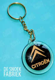 Citroën logo sleutelhanger goud zwart bourbon style