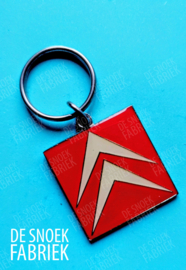 Citroën logo sleutelhanger metaal logo  rood wit chevron