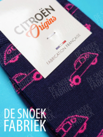 Citroen 2CV sokken blauw roze 35 tm 41