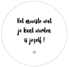 Label-R Kids | Muurcirkel Tekst Het mooiste wat je kunt worden (wit)