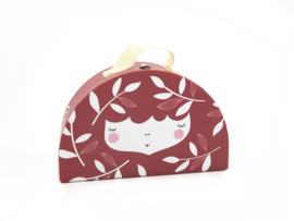 Yuunaa | Kartonnen Kinderkoffertje Flower Face Rood - Groot