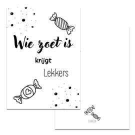 Esva Design | Mini Kaartje Wie Zoet Is (A7 formaat)