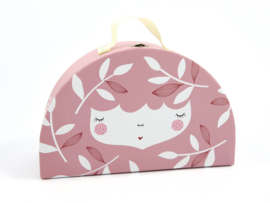 Yuunaa | Kartonnen Kinderkoffertje Flower Face Roze - Groot