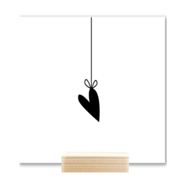 Esva Design | Mini vierkantje met houder (10x10 cm) - Hangend hart