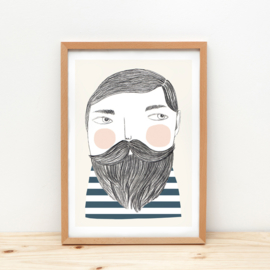 Depeapa Print Bearded Man (A4)