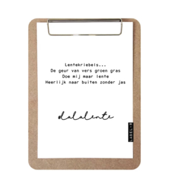 Label-R | Klembord Met Print #lalalente (wit)