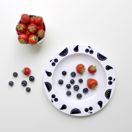 Buddy and Bear melamine bord Fruit Friends (zwart)