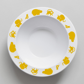 Buddy and Bear melamine kom Wilde Dieren (geel)