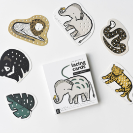 Wee Gallery | Rijgkaarten / Lacing Cards - Jungle Animals