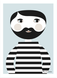 Nämä - Print Bearded Man (A4)