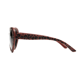 VanPauline | Hartvormige Zonnebril Red Leopard (voor kids 4+)