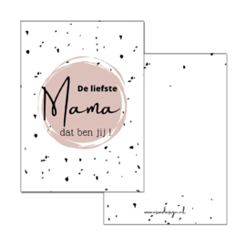 Esva Design | Kaart De Liefste Mama Dat Ben Jij (roze)