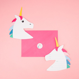 My Little Day uitnodigingen Unicorn / Eenhoorn (8 stuks)
