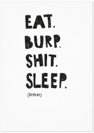 Studio Rainbow Prints - A4 Poster Eat, Burp, Shit, Sleep