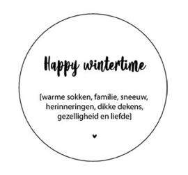 Label-R | Onderzetter Wit Happy Wintertime