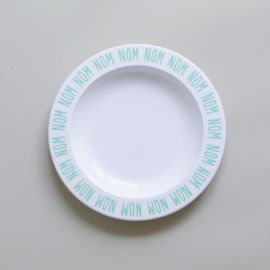 Buddy and Bear melamine bord Nom Nom Nom (mint)