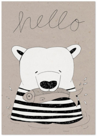 Studio Rainbow Prints - A5 Poster IJsbeer 'Hello'