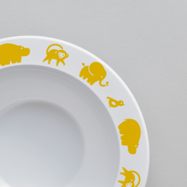 Buddy and Bear melamine kom Wilde Dieren (geel)